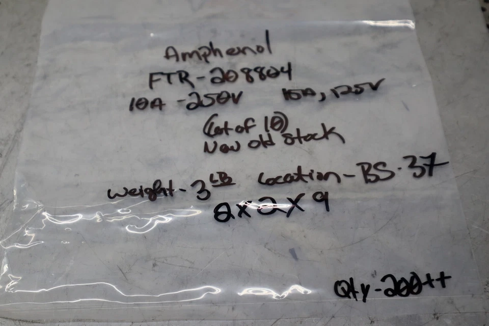 Amphenol FTR-208804 10A 250V 15A 125V Receptáculos Nuevo Antiguo Stock (Lote de 10) Foto 2 de 4