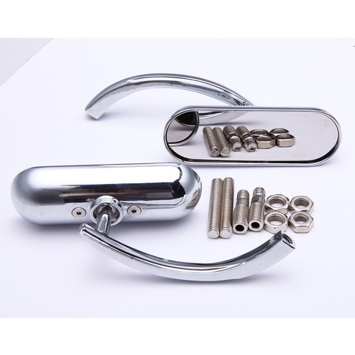 10mm Motorcycle Rearview Mirrors Chrome For Triumph Honda Bobber Chopper Custom - Picture 5 of 11