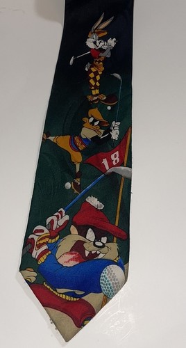 Vintage Looney Tunes Mania Tie Bugs Bunny Taz Daffy Duck Golf-Motiv 59 Zoll - Bild 2 von 7