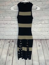 Fashion NOVA vintage bodycon ribbed knit, sweater dress brown black 