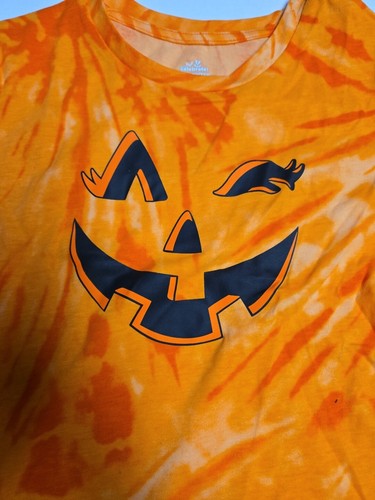 Girls Jack O Lantern Pumpkin Short Sleeve Halloween T-Shirt Tee Shirt S (6/6x) - Picture 2 of 3