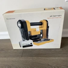 BROOKSTONE All-TERRAIN LIGHT & TOOL KIT - NIB - FLASHLIGHT HAMMER PLIERS+