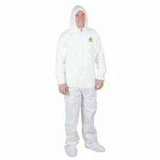 Coverall , work safety, Disposable , with hood, elastic wrist, waist, boot