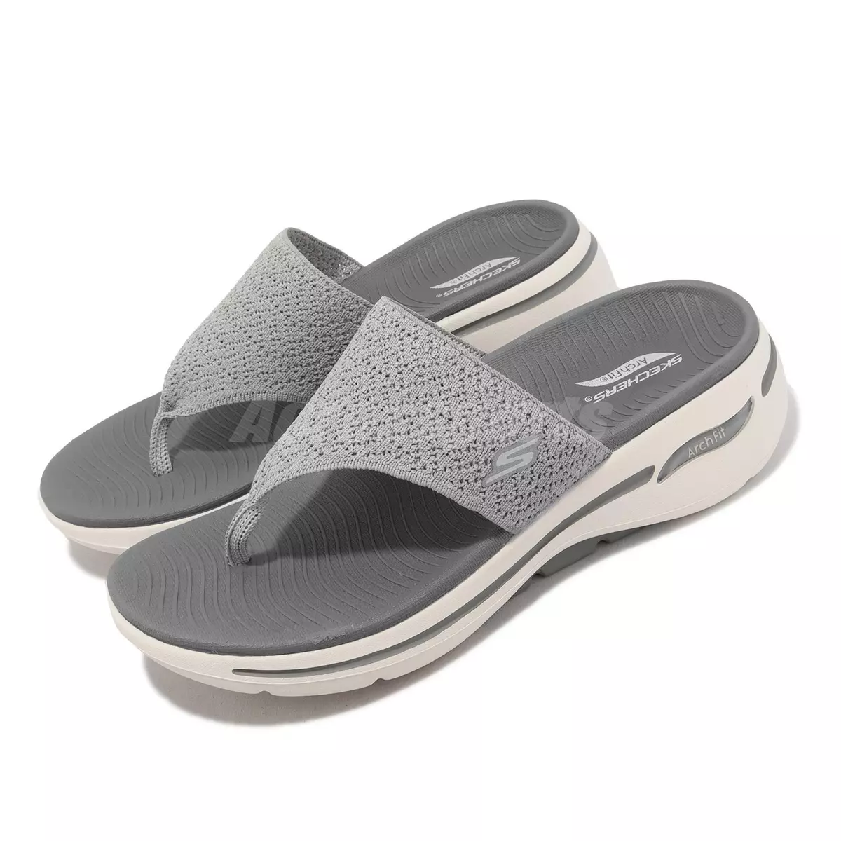 bark korroderer slap af Skechers Go Walk Arch Fit-Weekender Gray Women Sandals Flip Flop 140221-GRY  | eBay