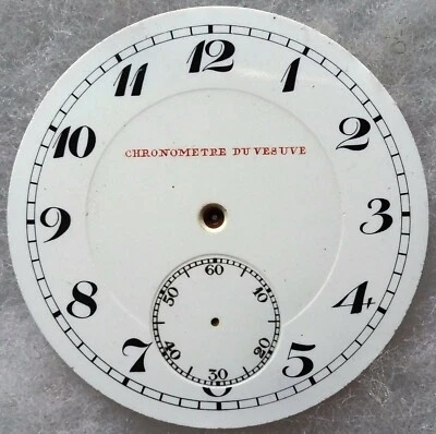 Cadran émaillé ancien montre gousset 43 mm CHRONOMÈTRE DU VESUVE - Photo 1/2