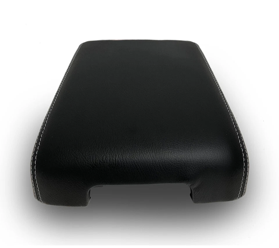 Fits 2014-2020 Infiniti QX60 PVC Leather Console Lid Armrest Cover Gray Stitch - Image 3 of 4