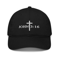 NEW John 3:16 Christian Bible Verse Organic Cap