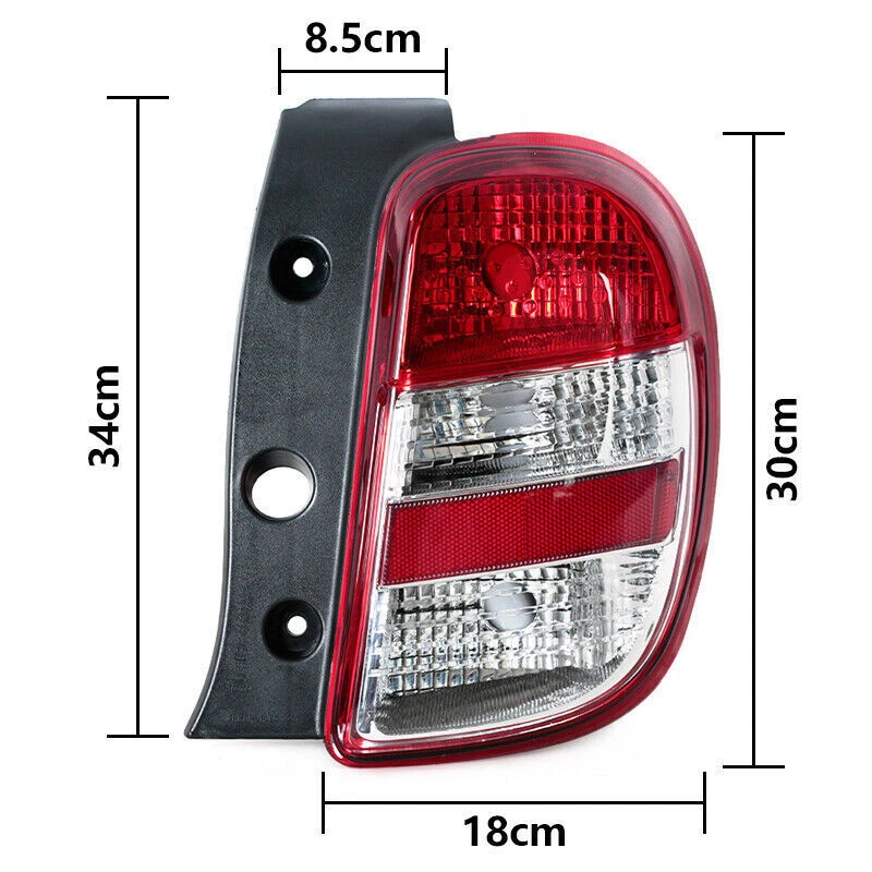 Luz trasera derecha para Nissan marzo 2010-2013 lámpara freno carcasa sin bombilla Foto 2 de 4