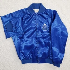 America Online AOL 90s Employee Nylon Jacket Large Marketing Orville Dave Blue