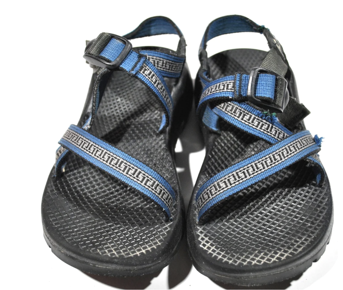 Vintage Chacos Chaco Strap Blue Black Colorado Pattern 