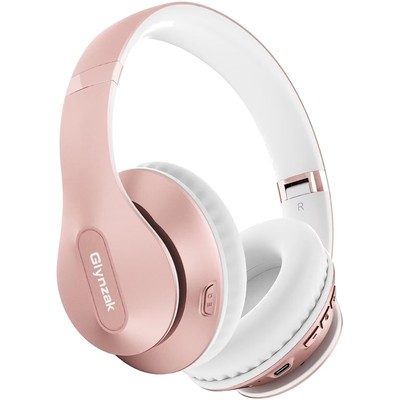 Wireless HiFi Stereo Headphones - Foldable with 65 Hours Playtime in Rose Gold