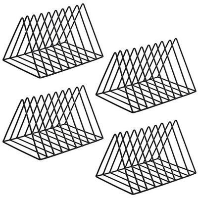 XINFULL 4 Pack Triangle File Storage Holder Racks 10.4'' x 7.4'' x 7'', Black