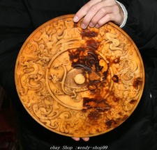 10.2"China Dynasty Old Jade Dragon tortoise Turtle Beast People Words Yubi Yu Bi