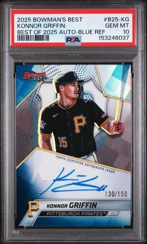 2025 Bowman's Best Konnor Griffin Best of 2025 Auto Blue /150 PSA 10