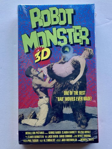 Robot Monster in 3D (VHS, 1953) Brand New Sealed 3D Glasses Incl 1995 Release - Picture 1 of 4