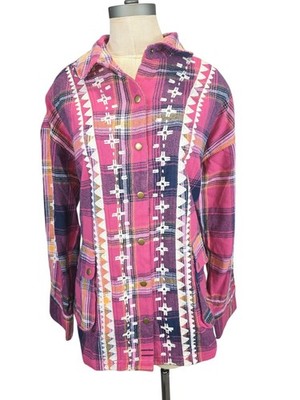 Free people Nordic Chill shirt jacket in a pink color women's size M