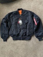 Image of Alpha Industries MA-1 Heritage Men’s Bomber Jacket Rep Blue Size Large BNWT