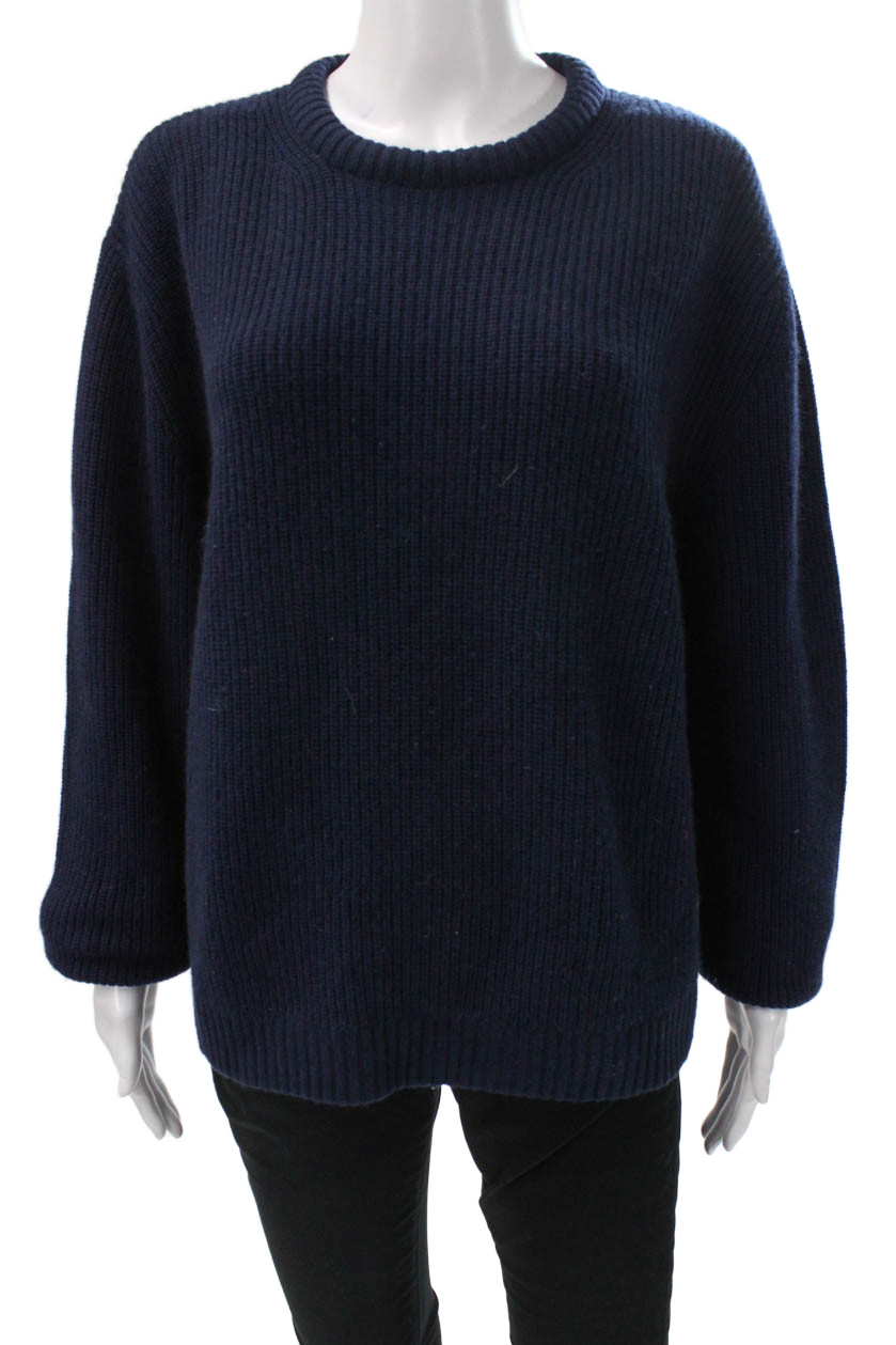 Kule Women Wool Pullover Crew Neck Sweater Blue Long Sleeve Size LFree Shipping in US $100+ Orders | $6.95 Orders Below