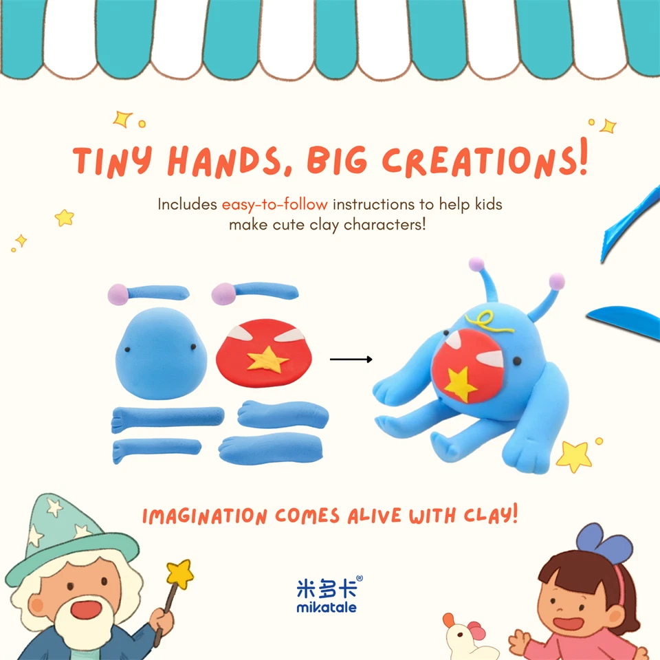 12 Colores Arcilla Seca al Aire para Niños, No Tóxica, Sin Desorden, con Herramientas, Juguete Artístico Regalo Foto 4 de 4