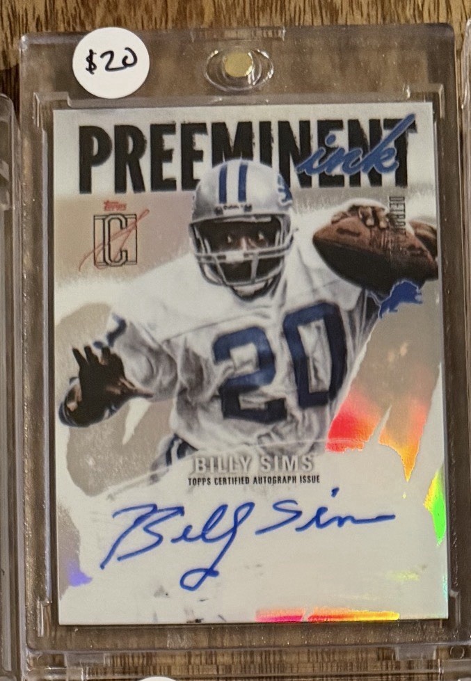 Topps 2024 Signature Class Preeminent Ink Auto Billy Sims Lions PI-BS