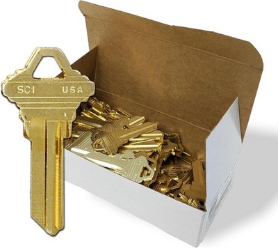 Schlage SC1 Key Blanks in Premium Brass | Uncut Keys for Home and Professional