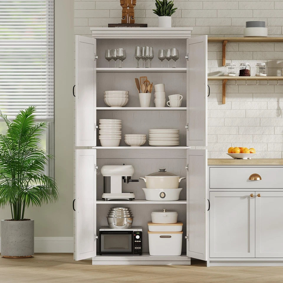 Armário de despensa, armário de armazenamento independente para despensa de cozinha, armário de 70 pol, T... - Imagem 2 de 4