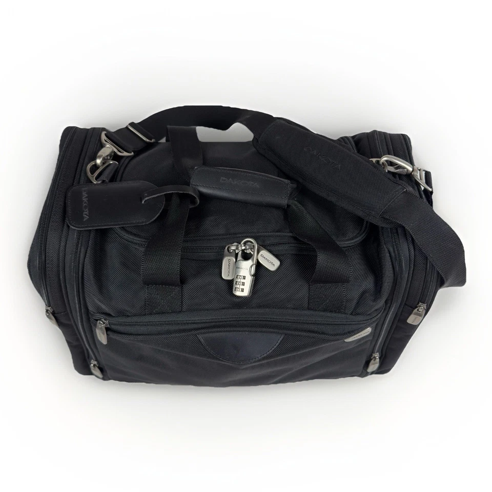 Dakota Tumi Ballistic Nylon Carry On Black Duffle Bag Weekender Travel 20x10x13 - Image 4 of 4