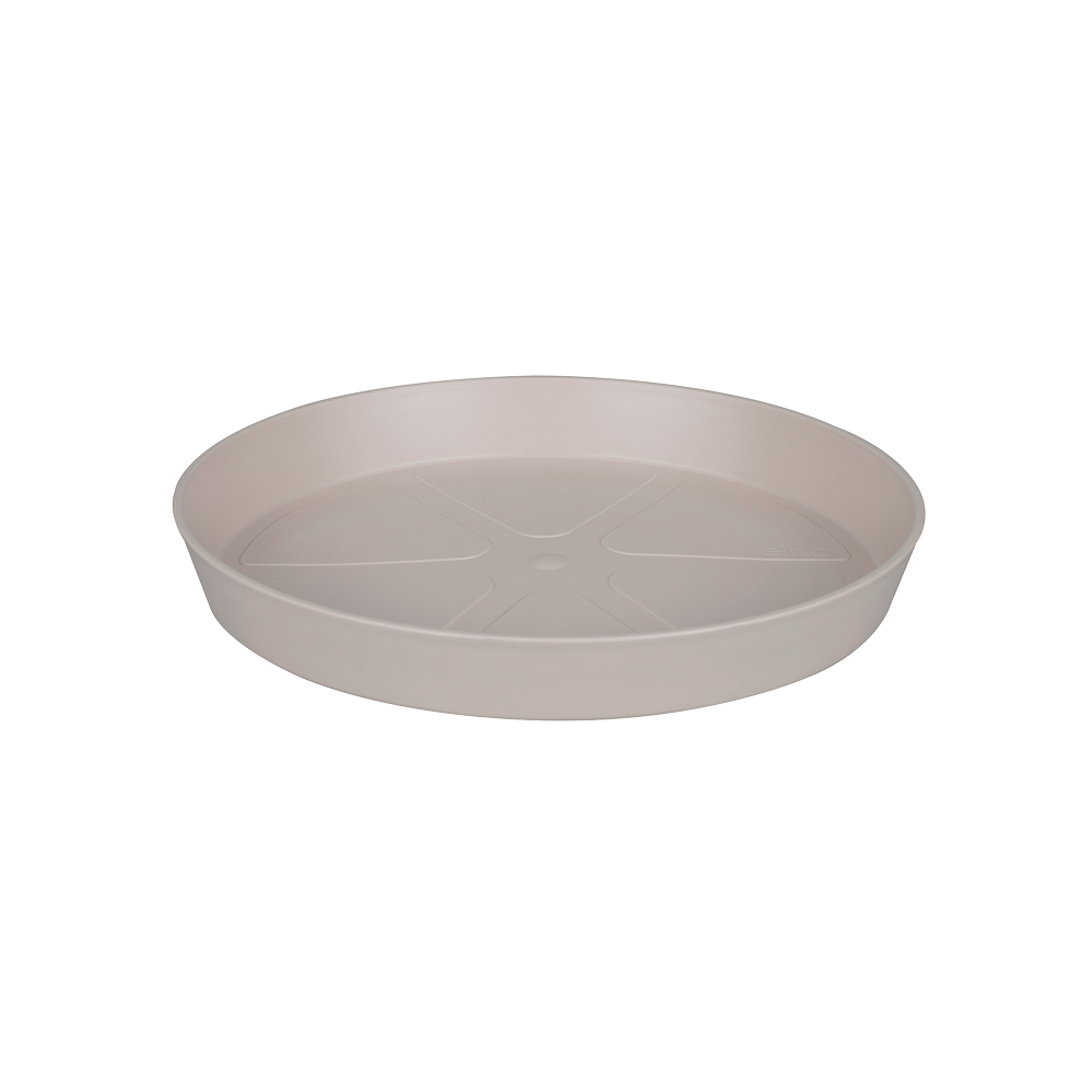 Round Plant Pot Saucer 24cm Warm Grey Recycled Plastic Indoor Outdoor Water Tray