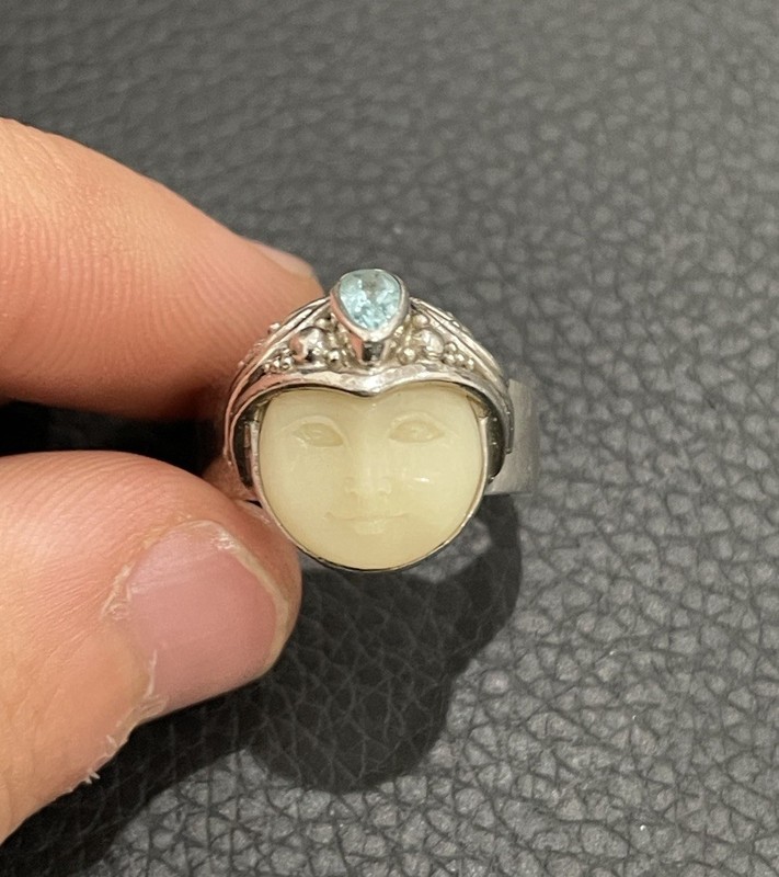 SAJEN Ring Sterling Silver 925 Blue Topaz  Designer Signed Must See Unique