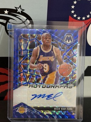 2024-25 Panini Mosaic Nick Van Exel Autographs Spectris Blue FOTL Prizm Auto /49