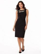 Calvin Klein Black Embellished Sheath Dress Size 2