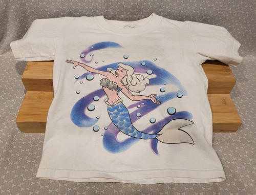 1990s Vintage Disney The Little Mermaid Swirl Youth Toddler Kids T Shirt Small