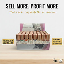 48pc Roll On Body Oil Perfume 1/3 oz Bulk Set w/ Counter Display