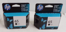 Lot Of 2 HP 65 Black Ink Cartridge N9K02AN Genuine EXP June 2021 July 2021