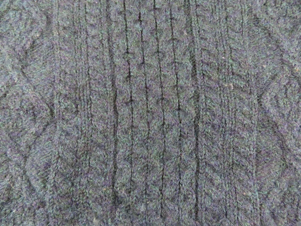 Aran Crafts Sweater Womens XS Blue Cable Knit Fisherman 100% Wool Ireland - Image 3 of 4