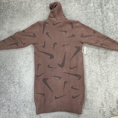 プニ Nike Sweater Womens Medium Mauve Hooded Long Knit Cardigan Phoenix