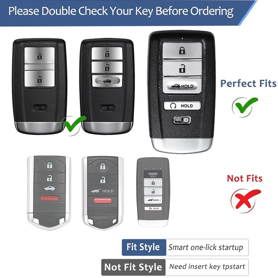 Funda Carcasa Llavero Inteligente Coche 4 Botones Para 2014-2023 Acura ILX MDX RDX RLX TLX  Foto 2 de 4