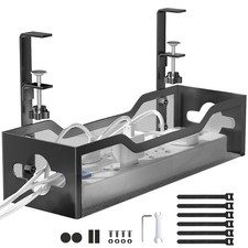 Under Desk Cable Management Tray No Drill, Metal Mesh Cable Management Under ...