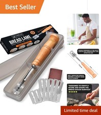 Ergonomic Bread Scoring Knife with Safety Cas...