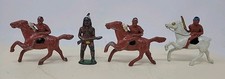 Lot of 4 Vintage Barclay/ Manoil Cast Lead Native American Indian Horse Figures