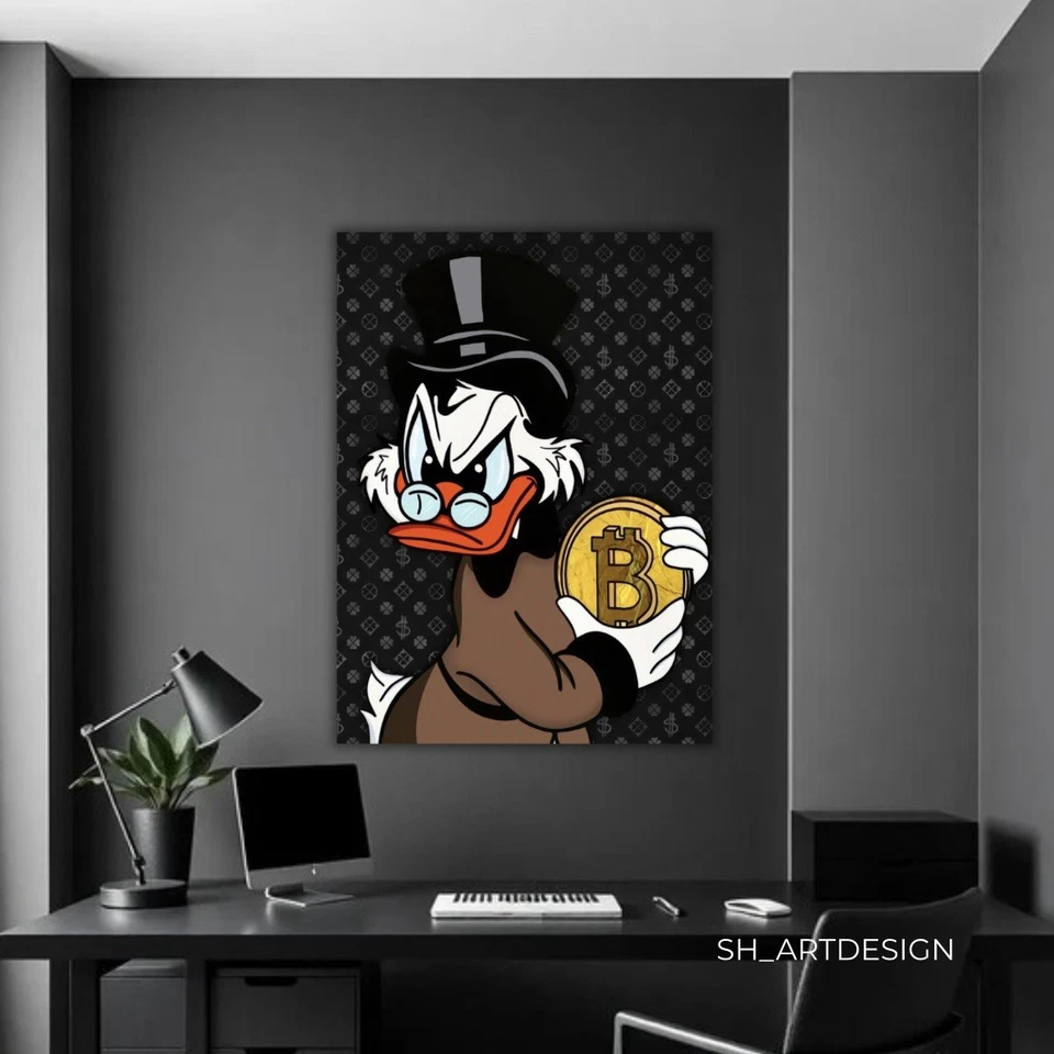 Pintura Rich Scrooge McDuck, arte de pared Money Scrooge, Scrooge de lujo Foto 3 de 4