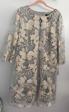 Alex Evenings Midi Ice Sage Shift Dress with Jacket 1 piece size 14 NWT 219