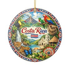 Costa Rica Wildlife Scene Ornament  Ceramic Round Ornament