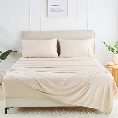 King Size Sheets Set 4 Piece, 100% FSC  Certified Rayon Derived from Bamboo,Luxu