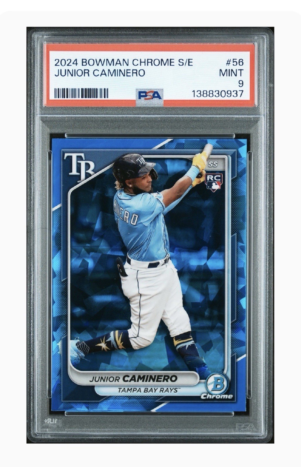 2024 Bowman Chrome #56 Sapphire Edition Junior Caminero PSA 9 MINT