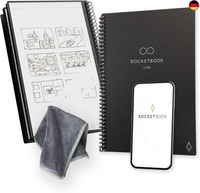 Rocketbook Core wiederverwendbares Spiral-Notizbuch, Format 15 cm x 22,4 cm,