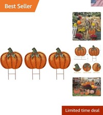 Weather-Resistant Pumpkin Yard Signs Set of 3 for All-Season Outdoor Charm