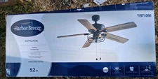 Harbor Breeze Hamilton 52" Ceiling Fan 1971066 Black Matte Finish 5 Blades, 3 Sp