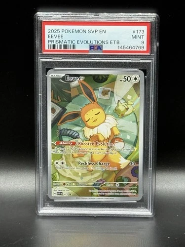 2025 POKEMON SVP PRISMATIC EVOLUTIONS ELITE TRAINER BOX #173 EEVEE PSA 9