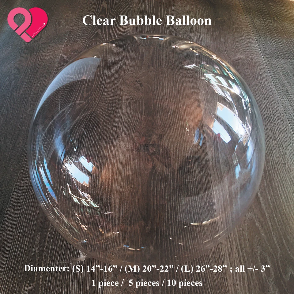 PVC Clear Foil Bubble Balloon Traceless Transparent Wedding Party Decor Bulk SML - Image 3 of 4